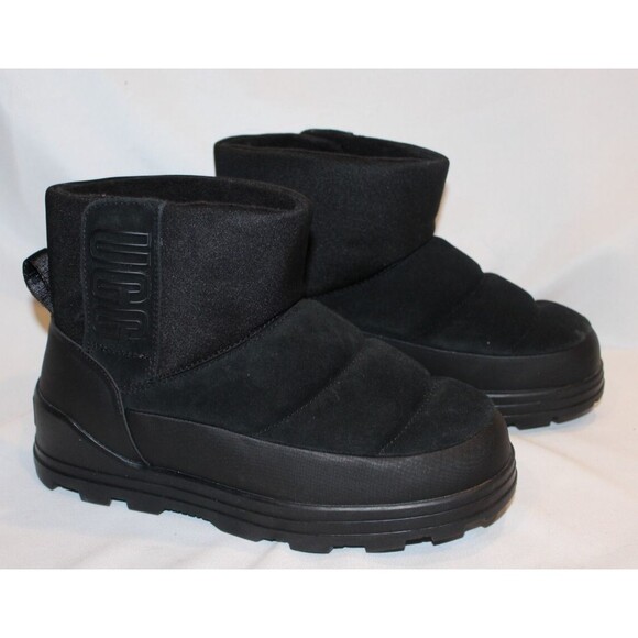 UGG Shoes - UGG Women's Klamath Mini Suede Classic Boot‎ Black Sheepskin Ankle Boots Sz 7